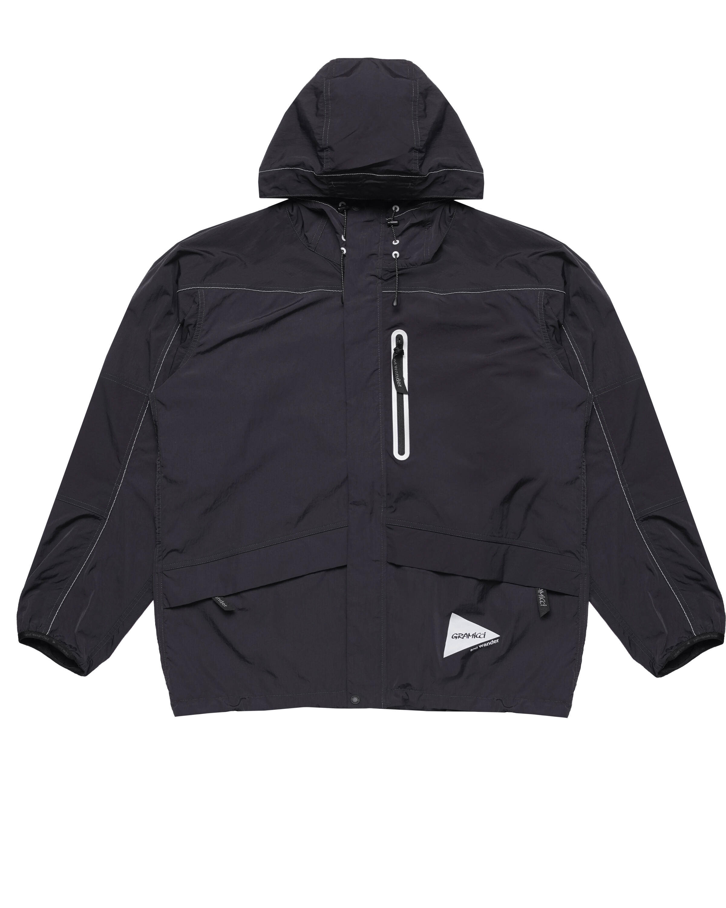 and wander✖️グラミチPATCHWORK WIND HOODIE Gramicci x And Wander PATCHWORK WIND HOODIE | GUJ4-S3000-M-BLA